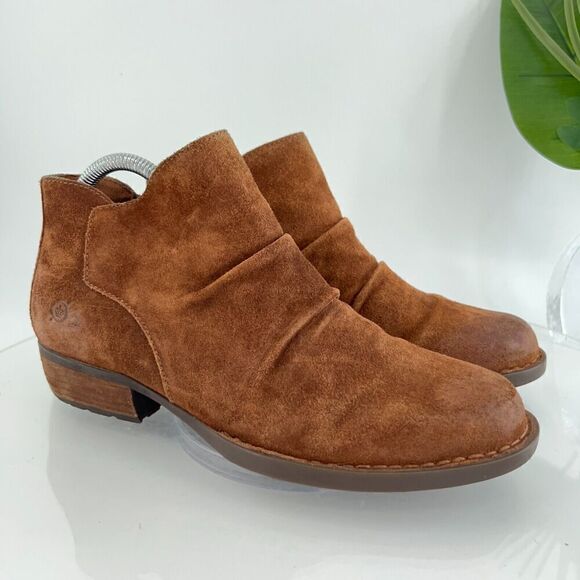 Born Women's Falco Boot Size 8.5 Tabacco Brown Suede Distressed Boho Bootie - Picture 1 of 16